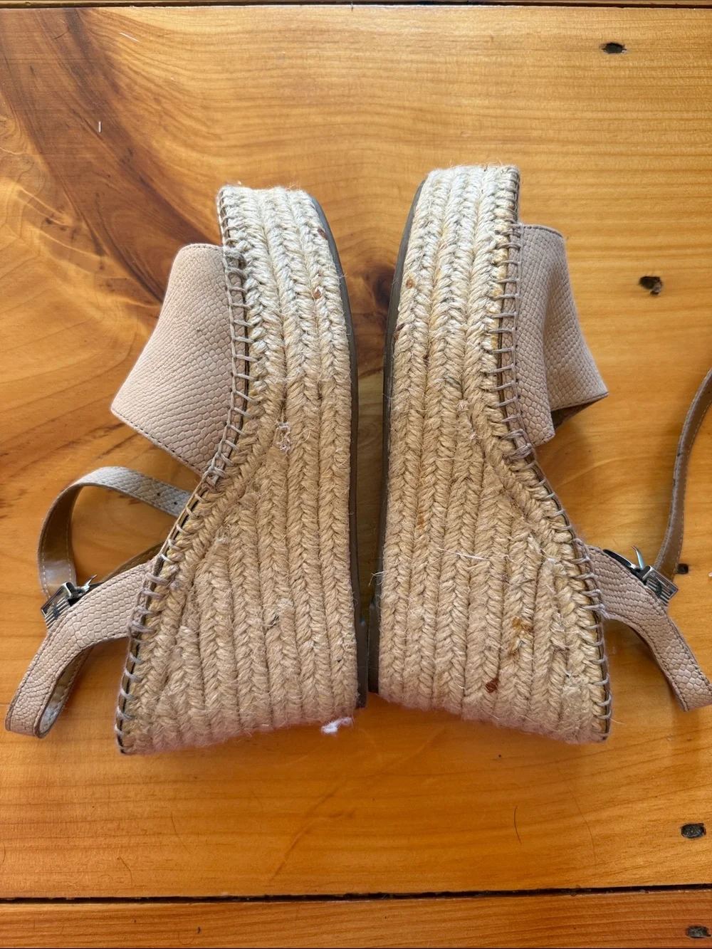 Franco Sarto Taupe Espadrille Wedge Sandals
